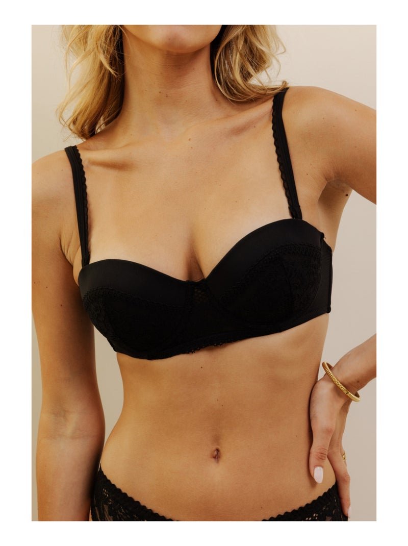 Bandeau-bh met cups charnelle Zwart - Kiabi