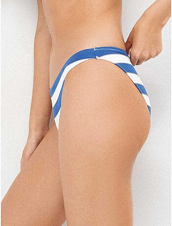 Bandeau bikini top met geweven strepen