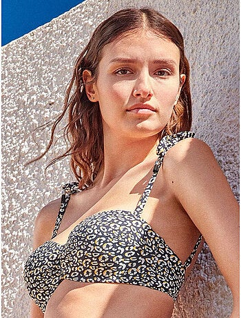 Bandeau bikini top met siliconen beugel
