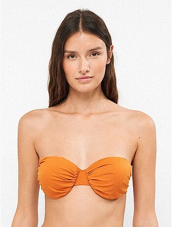 Bandeau bikini top met uitneembare cup