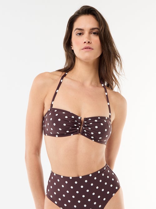 Bandeau bikinitop met stippen - Kiabi