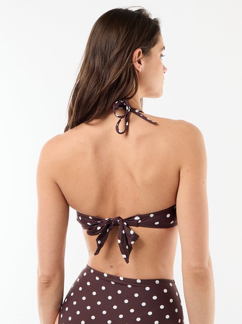 Bandeau bikinitop met stippen - Kiabi