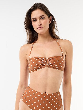 Bandeau bikinitop met stippen