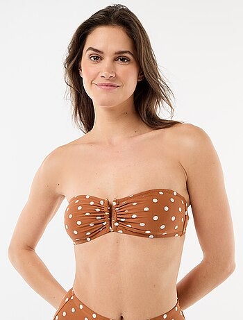Bandeau bikinitop met stippen