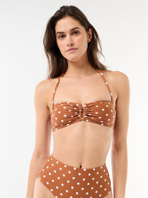 Bandeau bikinitop met stippen - Kiabi