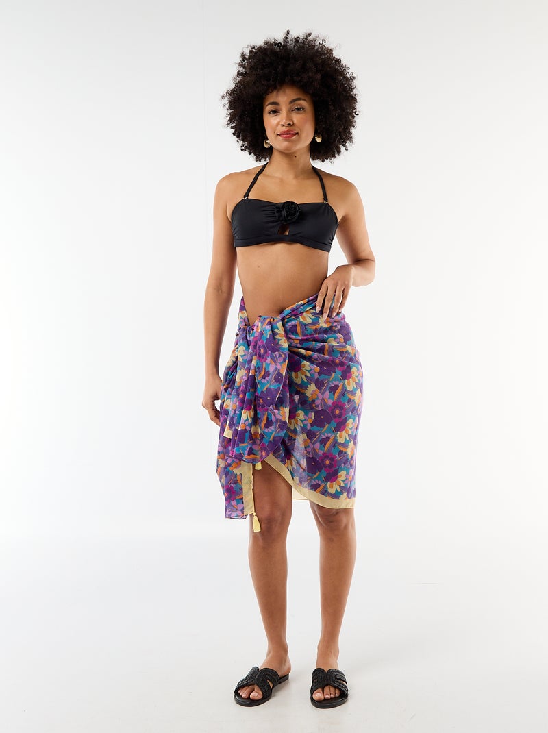 Bandeau de bain avec détail fleur en relief Noir - Kiabi