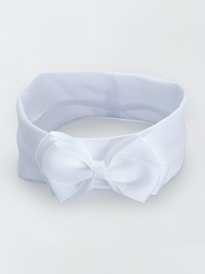 Bandeau élastique à noeud blanc - Kiabi