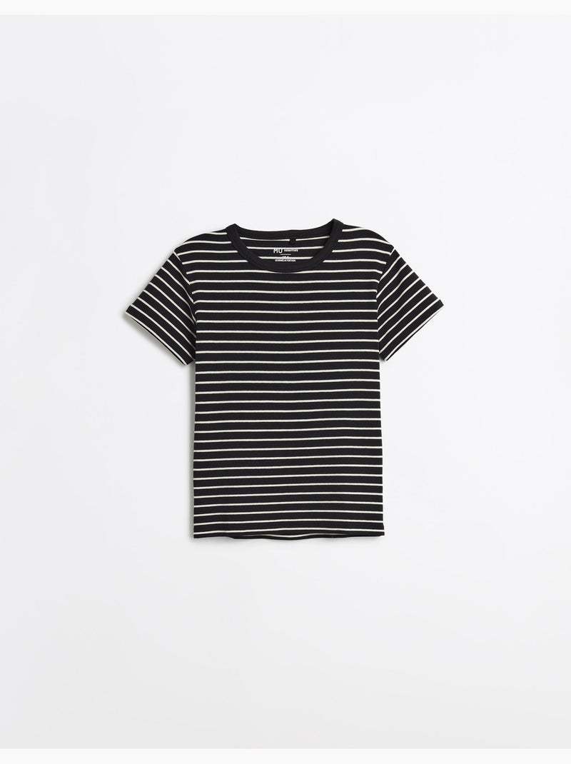 Bandes de t-shirt modal, MO Fashion Noir - Kiabi