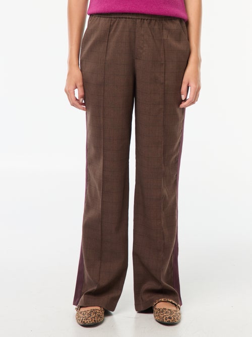 Bandplooibroek met zijstrepen - Kiabi