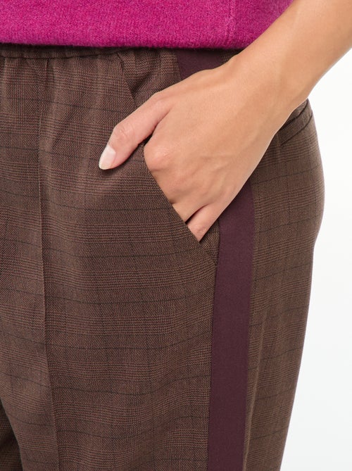 Bandplooibroek met zijstrepen - Kiabi