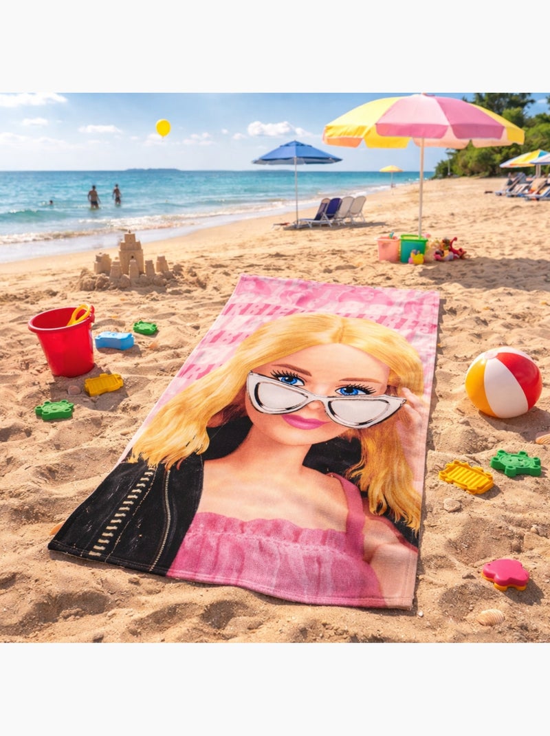 Barbie - Polyester handdoek meisje Roze - Kiabi