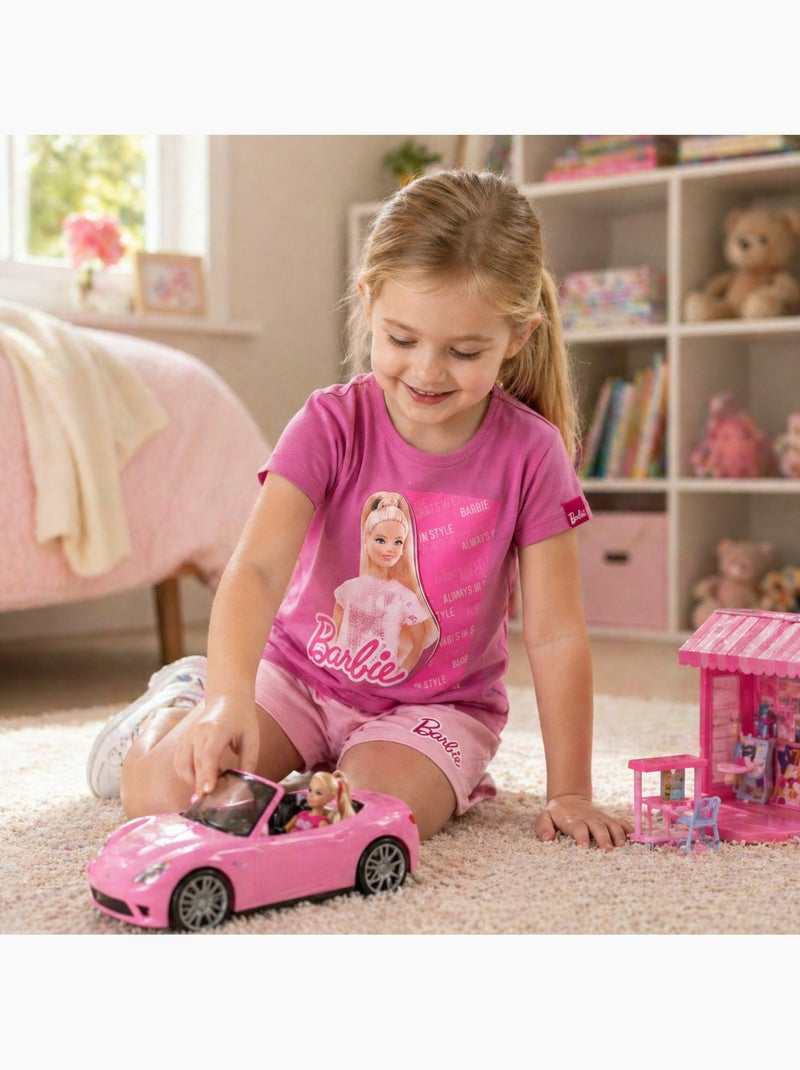 Barbie - Set T-shirt en short Donkerroze - Kiabi