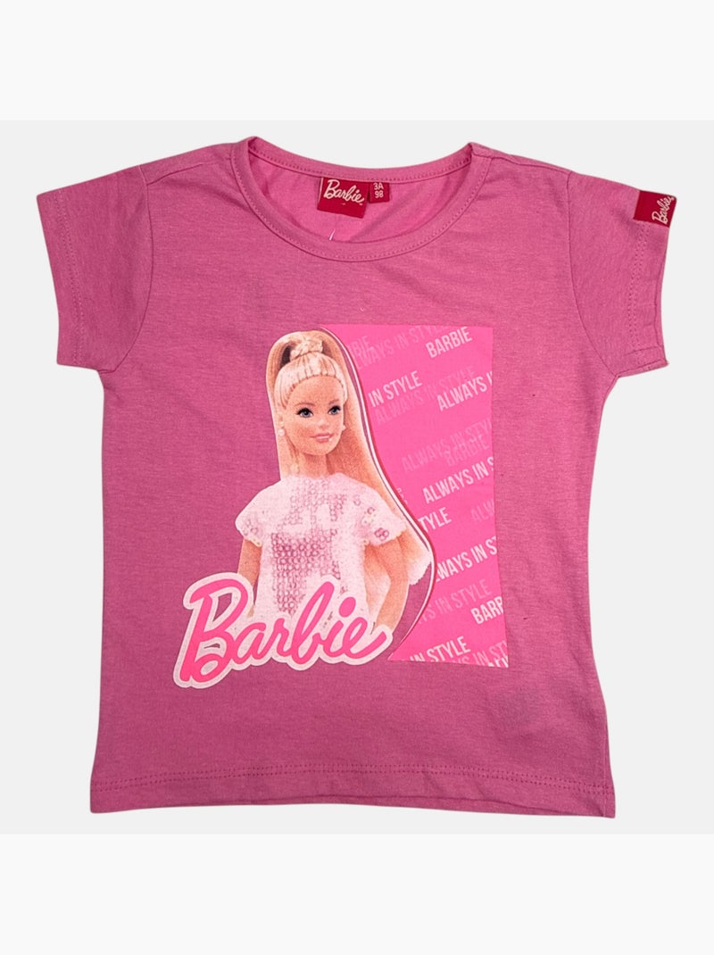 Barbie - Set T-shirt en short Donkerroze - Kiabi