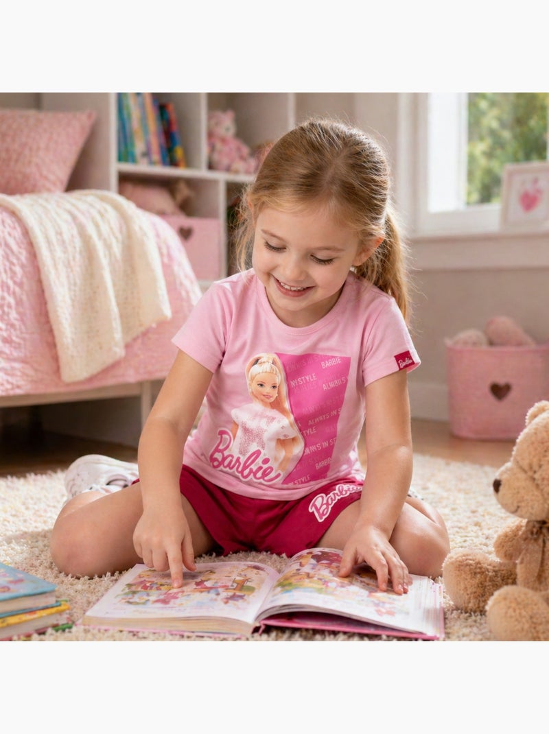 Barbie - Set T-shirt en short Roze - Kiabi