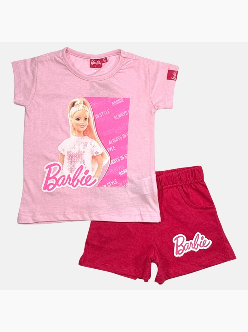 Barbie - Set T-shirt en short Roze - Kiabi