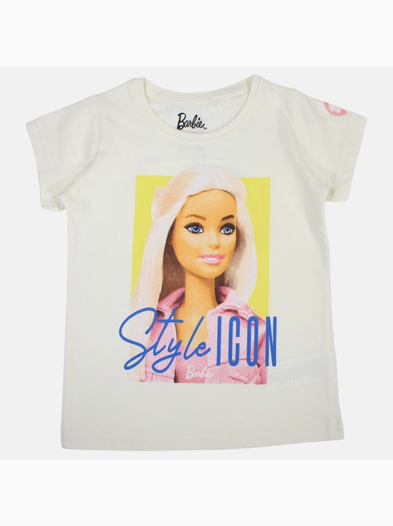 Barbie - T-shirt korte mouwen meisje Wit - Kiabi