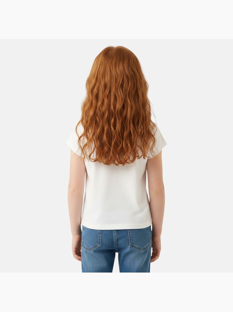 Barbie - T-shirt manches courtes fille avec imprimé Blanc - Kiabi