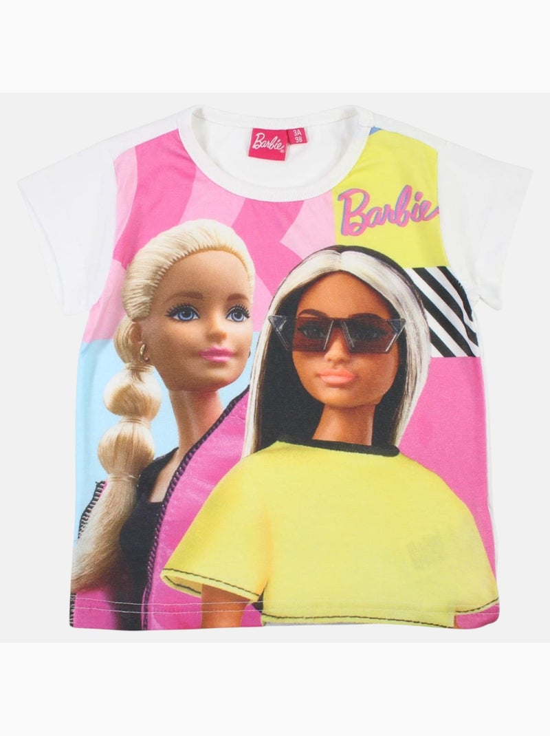 Barbie - T-shirt manches courtes fille avec imprimé Blanc - Kiabi
