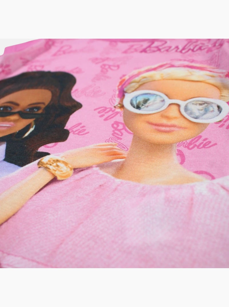 Barbie - T-shirt manches courtes fille avec imprimé Rose - Kiabi