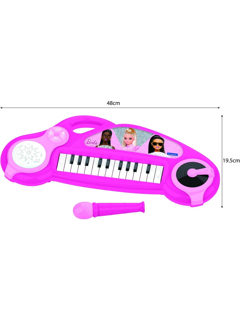 Barbie fun electronic piano keyboard met verlichting en microfoon - 24 keys Roze - Kiabi