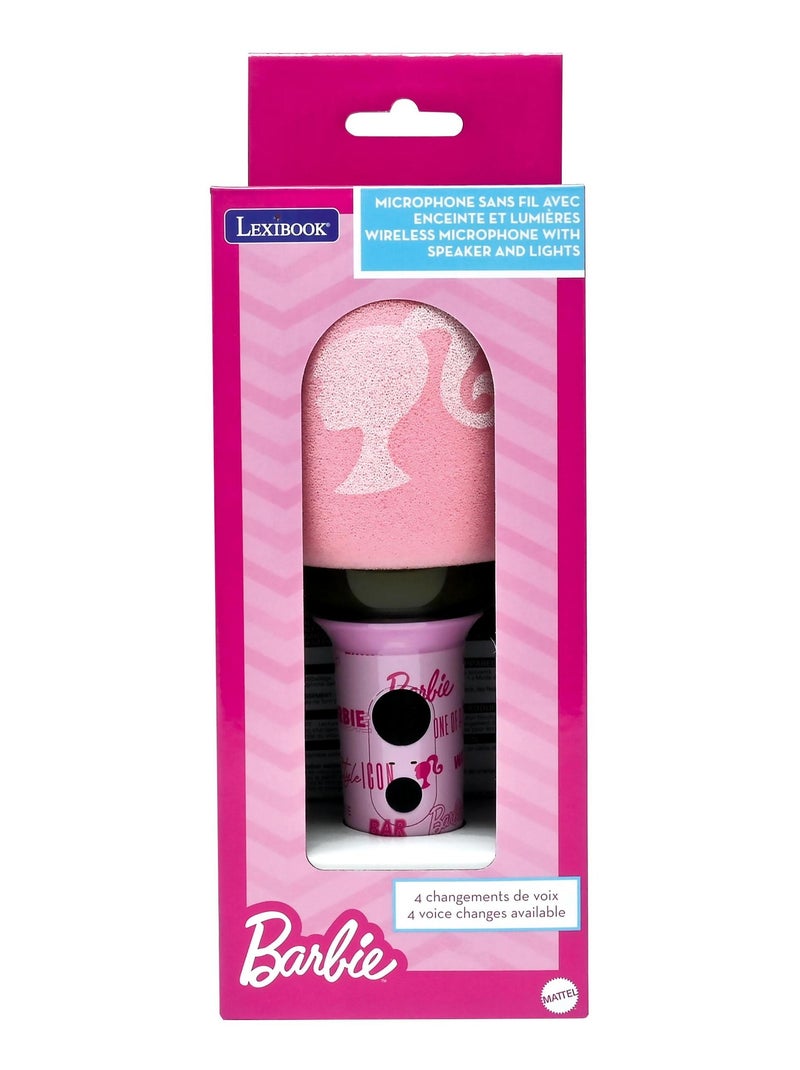 Barbie karaoke microfoon - microfoon met geluid- en lichteffecten Roze - Kiabi