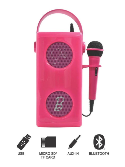 Barbie lichtgevende krachtige bluetooth® luidspreker met microfoon - Kiabi Barbie lichtgevende krachtige bluetooth® luidspreker met microfoon - Kiabi