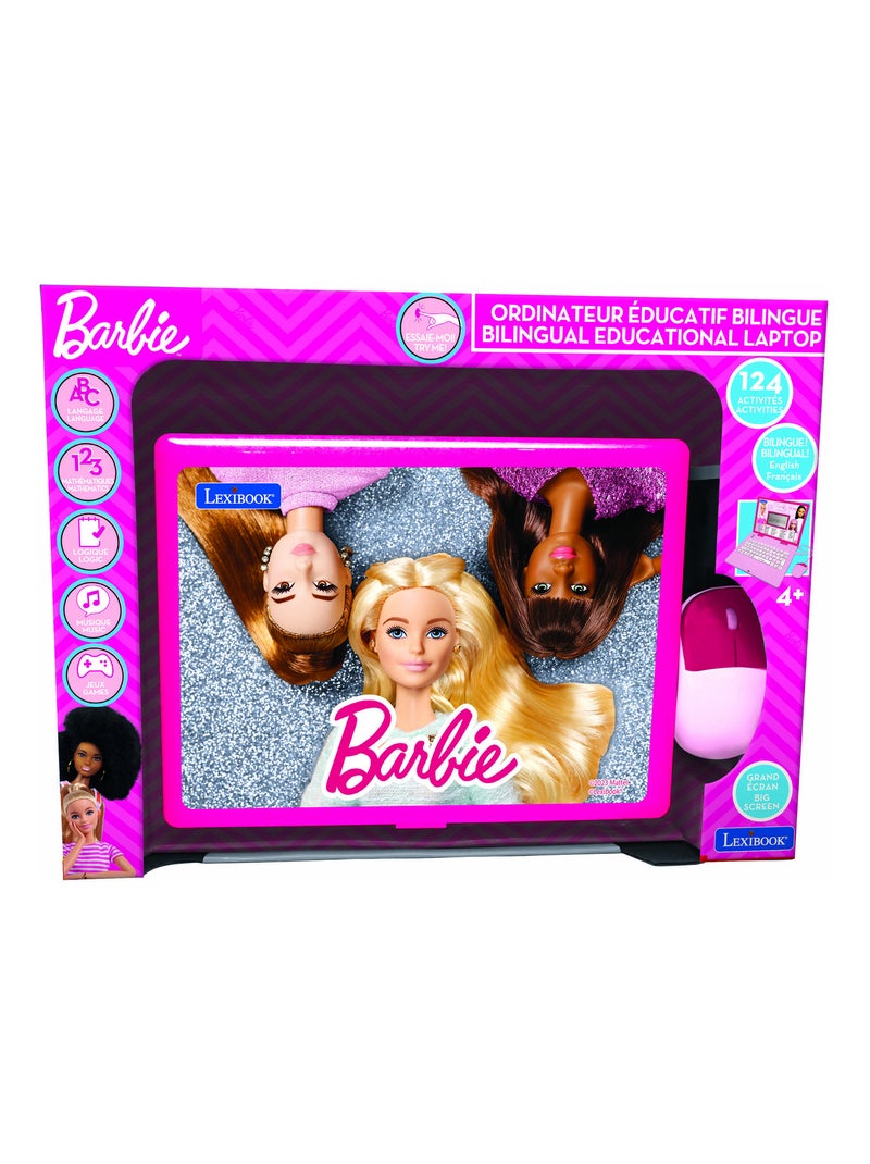 Barbie tweetalige educatieve laptop – 124 activiteiten in het engels en frans Roze - Kiabi