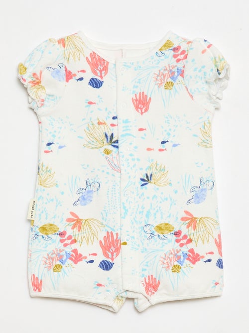 Barboteuse à manches courtes 'Petit Béguin' - Kiabi