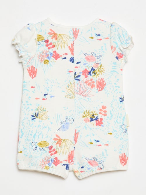 Barboteuse à manches courtes 'Petit Béguin' - Kiabi