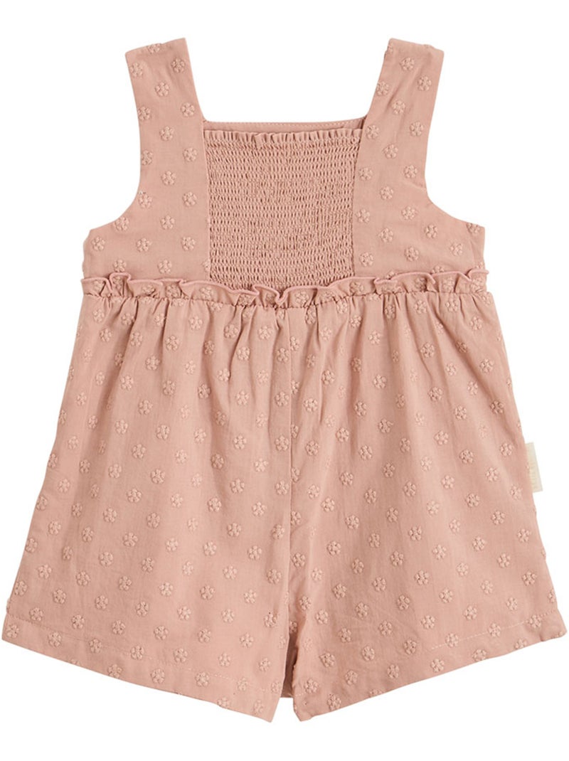 Barboteuse b?b? en broderie anglaise + headband Po?sie d'?t? Rose - Kiabi