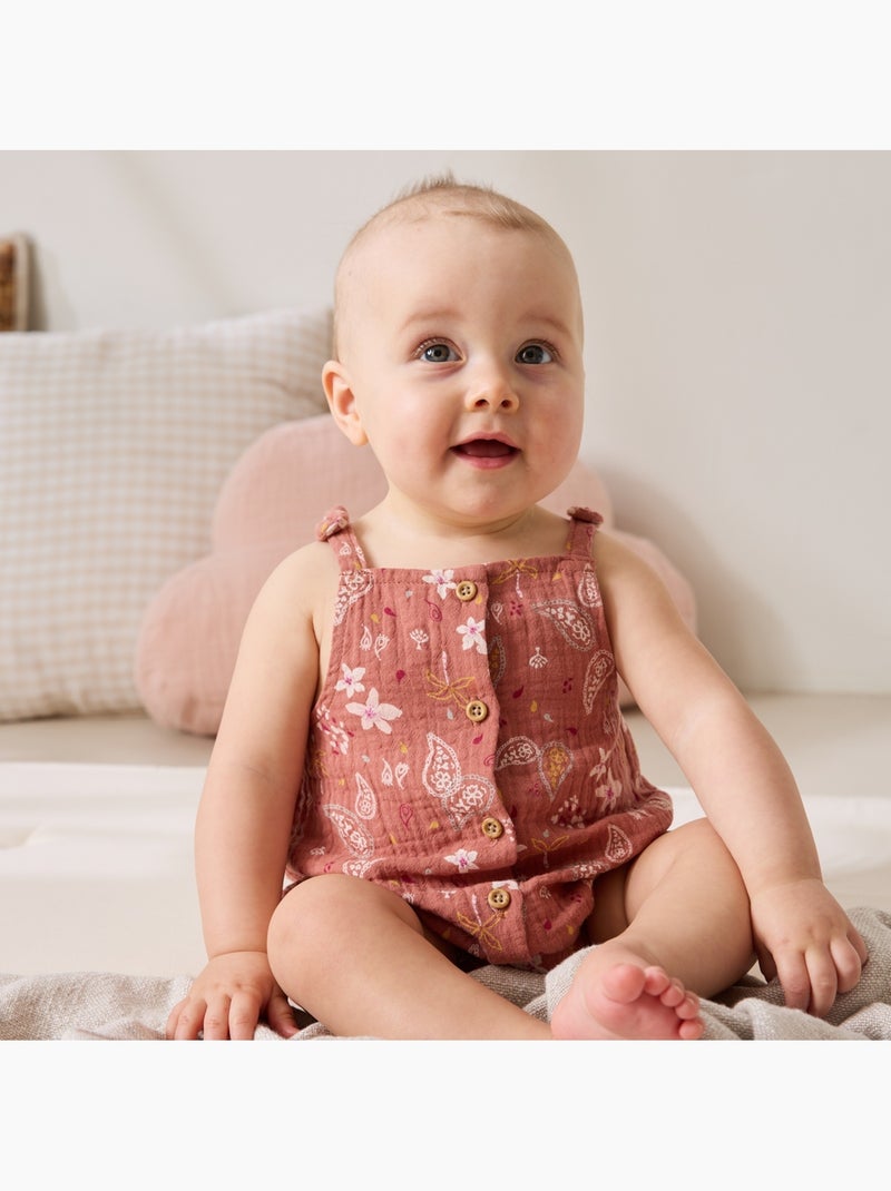 Barboteuse b?b? en gaze de coton Arizona Rose fonc? - Kiabi