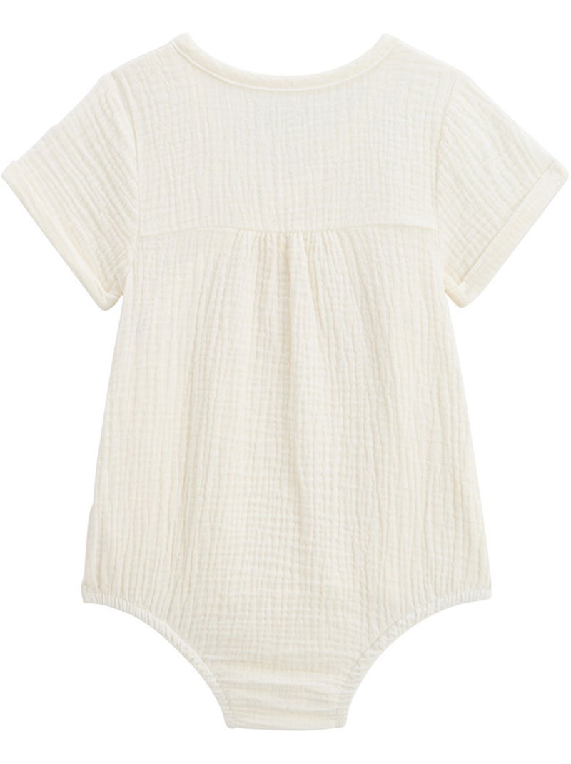 Barboteuse b?b? en gaze de coton Louison Ecru - Kiabi