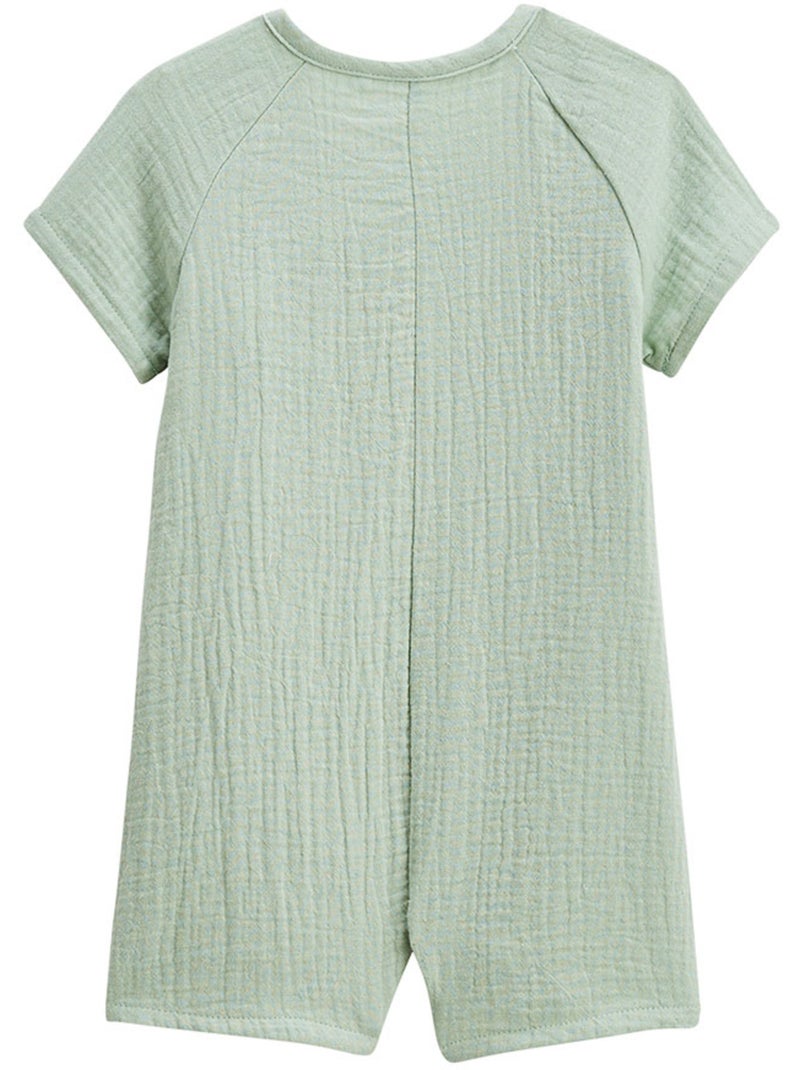 Barboteuse b?b? en gaze de coton ouverture crois?e Frimousse Vert - Kiabi
