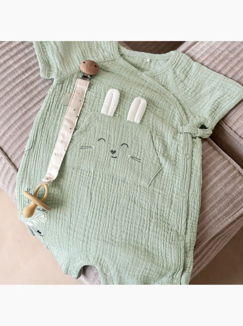 Barboteuse b?b? en gaze de coton ouverture crois?e Frimousse - Kiabi