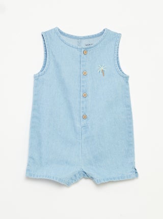 Barboteuse courte en denim