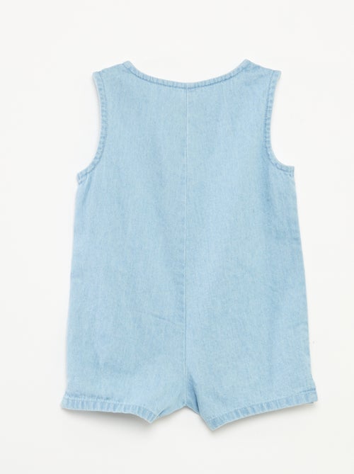 Barboteuse courte en denim - Kiabi