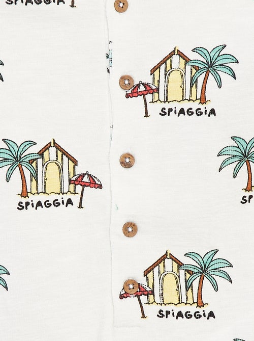 Barboteuse courte en french terry à motifs - Kiabi