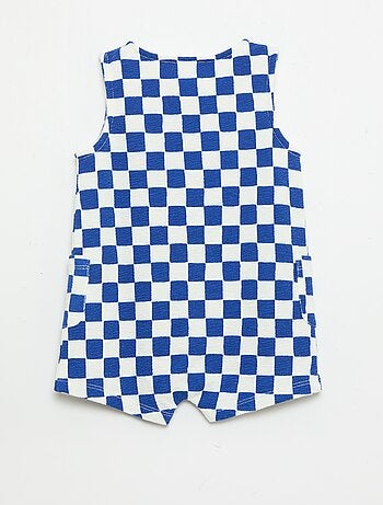 Barboteuse en baby Terry à carreaux