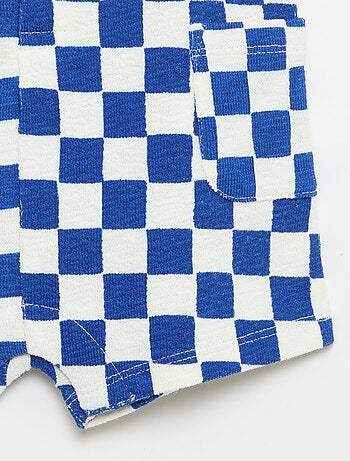 Barboteuse en baby Terry à carreaux