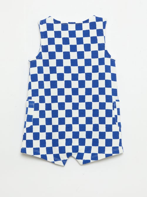 Barboteuse en baby Terry à carreaux - Kiabi