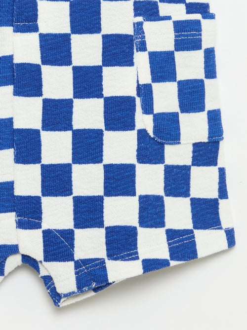 Barboteuse en baby Terry à carreaux - Kiabi