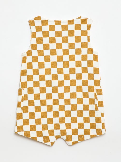 Barboteuse en baby Terry à carreaux - Kiabi