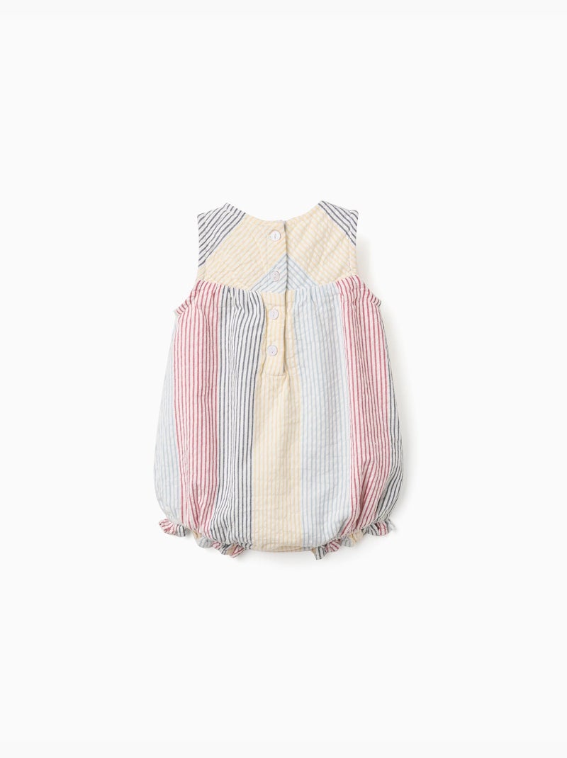 Barboteuse en coton à rayures You&Me Rouge - Kiabi