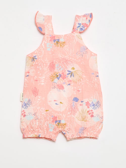 Barboteuse en gaze de coton 'Petit Béguin' - Kiabi