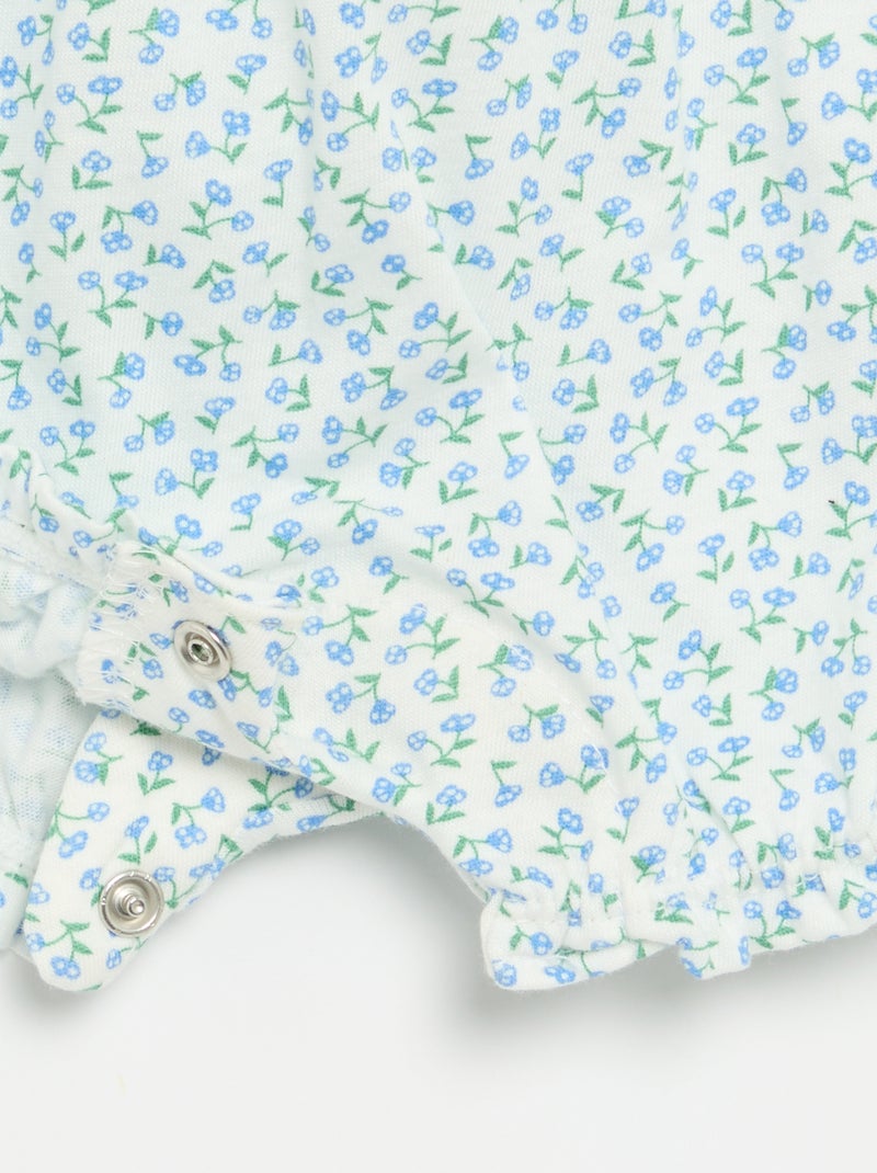 Barboteuse imprimée en coton Bleu - Kiabi