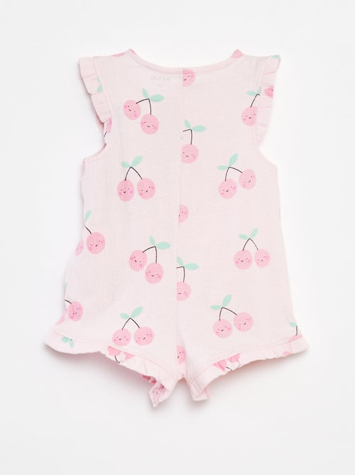 Barboteuse imprimée en maille froissée - Kiabi