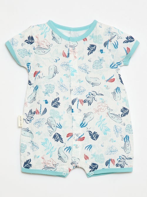 Barboteuse manches courtes 'Petit Béguin' - Kiabi