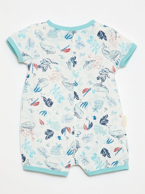 Barboteuse manches courtes 'Petit Béguin' - Kiabi