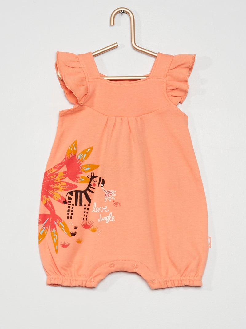 Barboteuse 'Petit Béguin' corail - Kiabi