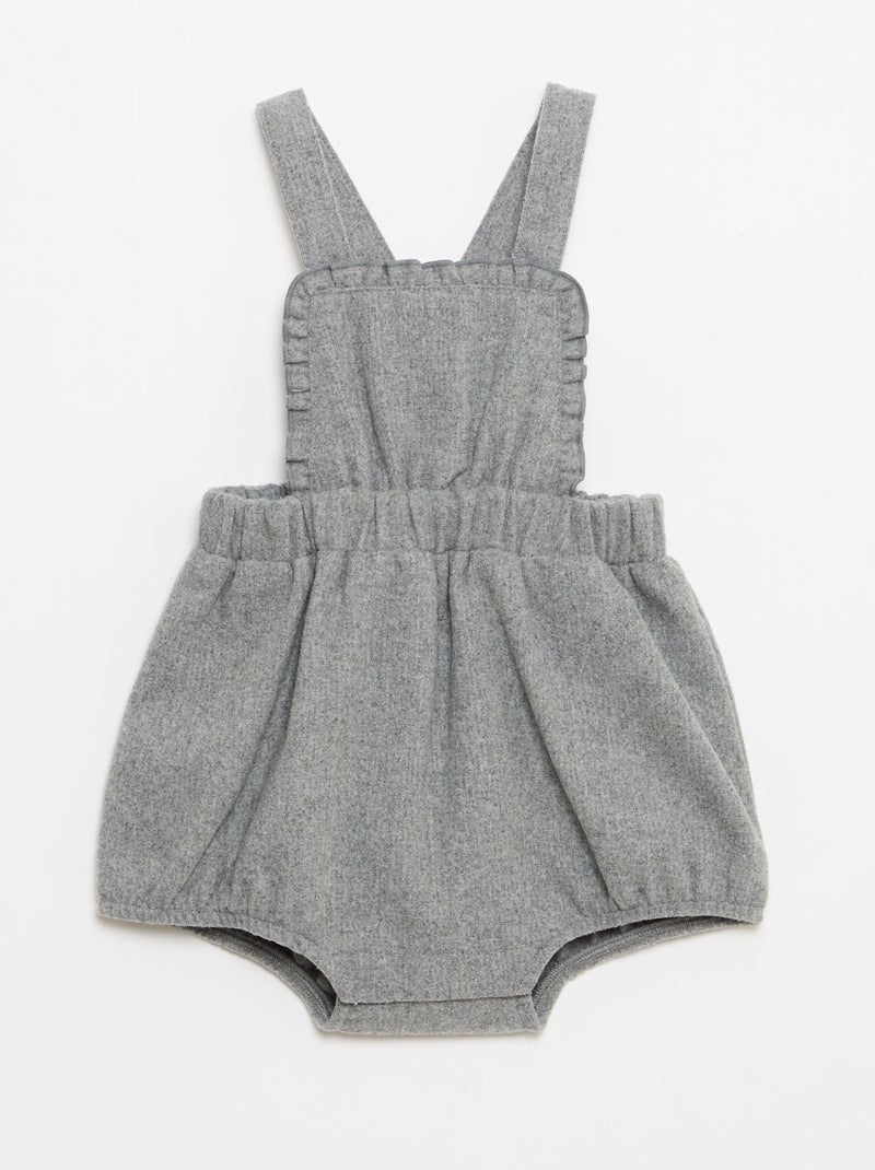 Barboteuse salopette courte en flanelle Gris - Kiabi